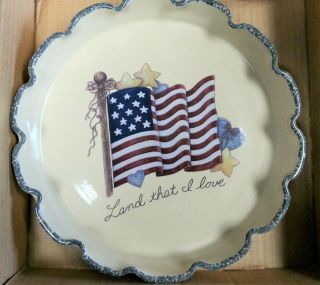 Americana By Home And Garden Party Round Fluted Platter Server Baking Plate