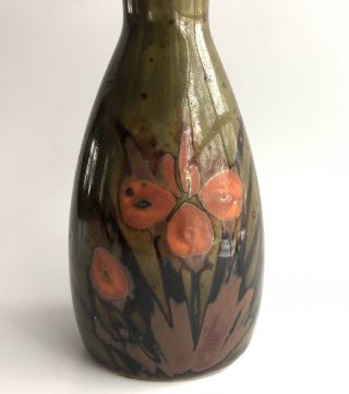 Hand Crafted Otagiri Vase Green With Orange Flower 3