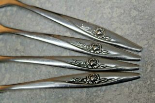 ONEIDACRAFT ONEIDA DELUXE stainless LASTING ROSE Set of 4 SALAD FORKS (UP TO 8) 2
