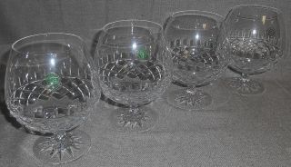 Set (4) Galway Irish - Over 24 Lead Crystal Large Snifters Kelly Pattern