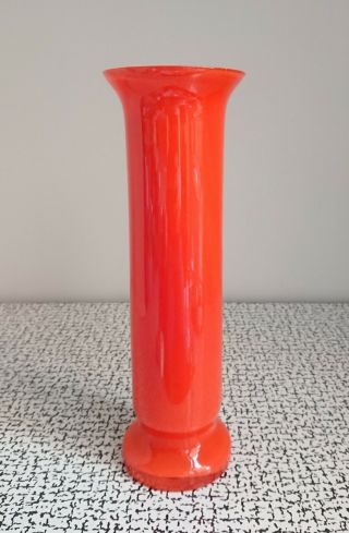 60s 70s Vintage Retro Orange Cased Glass Vase Empoli Italy Mid Century Modern