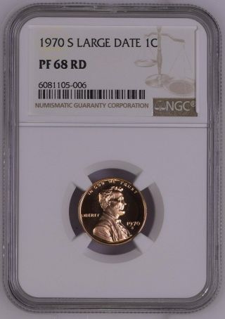 1970 S Large Date Proof Lincoln Penny Ngc Pf 68 Red