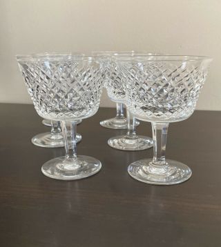 Vintage Signed Waterford Set Of 6 Alana Cut Crystal Champagne / Liquor Glass 3