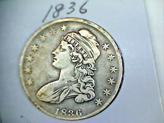 1836 Capped Bust Lettered Edge Silver Half Dollar