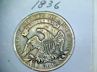 1836 Capped Bust Lettered Edge Silver Half Dollar 2