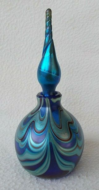 Okra Iridescent Art Glass Perfume Bottle