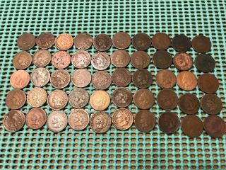 Complete Roll Of 50 1882 Indian Head Pennies