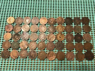 Complete Roll Of 50 1880 Indian Head Pennies