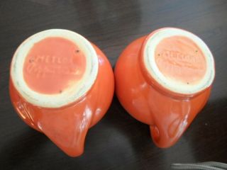 Vintage Metlox Orange Poppy Trail Series 200 Pottery Creamer and Sugar Set 2