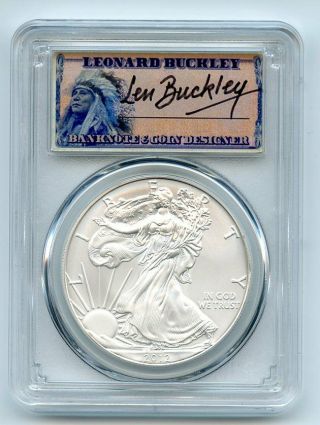 2012 (s) $1 American Silver Eagle 1oz Dollar Pcgs Ms70 Leonard Buckley