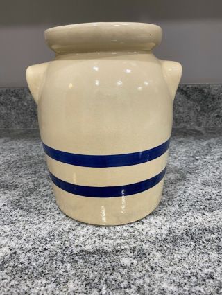 Robinson Ransbottom Pottery Roseville Oh Blue Stripe 2 Qt Canister No Lid