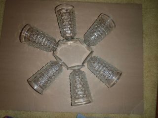 Set Of 6 Vintage Indiana Glass Colony Whitehall Clear 12 Oz Footed Tumblers