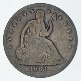 50c - Better - 1863 - S - Seated Liberty Half Dollar 115