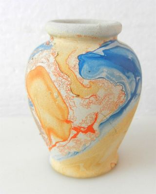 Nemadji Native American Navajo Indian Art Pottery 2 " Mini Vase - Usa Exc.  T127