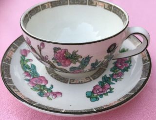 John Maddock & Sons Royal Vitreous Indian Tree Cup And Saucer England