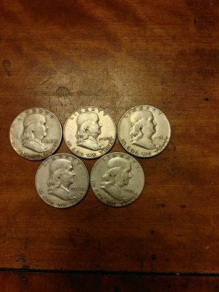 1949s,  50,  51,  52d & 1953,  Franklin Halves 90 Silver Five Coins Dollar Weak???