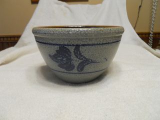 Rowe Pottery 8 Inch Salt Glazed Flower Design Bowl