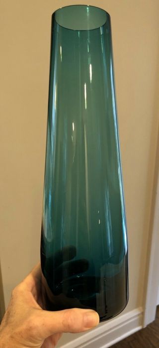 Vintage Mid Century Blue Glass Vase Kaj Franck? Nuutajarvi? Riihimaki?