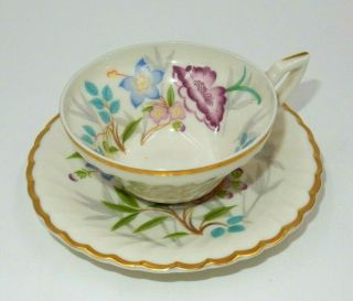 Vintage Syracuse Jewel Tree Pattern China Tea Cup & Saucer Pair