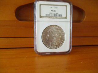 1881 - S Ngc Ms 63 Morgan Silver Dollar Old Holder