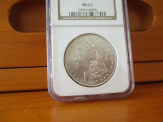 1881 - S NGC MS 63 Morgan Silver Dollar Old Holder 2