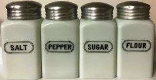 Mckee Tipp City Salt & Pepper,  Sugar,  Flour Range Shakers Set