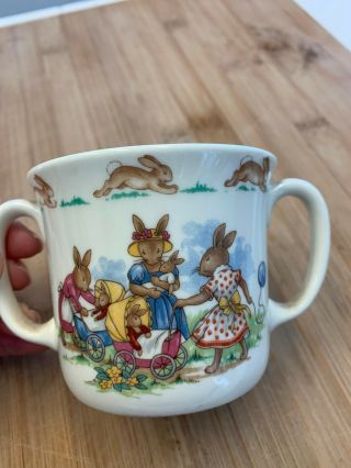 Bunnykins Royal Doulton 1936 English Fine China Bunnies In Buggies Child Cup