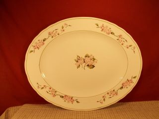 Mse Martha Stewart China Hydrangea Pattern Large Oval Platter 16 1/2 " X 13 3/8 "