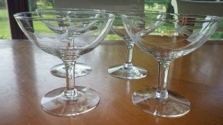 Vintage Etched Champagne Glasses Coupes Saucers Javit Glass Co 4 7oz Stems Euc