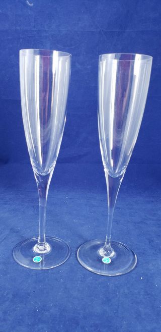 Vintage Signed Tiffany & Co.  Classic Champagne Flutes Glass Y Shape Bowl 9 1/4 "