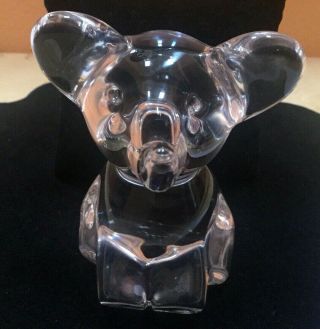 Nancy Daum Vintage Clear Crystal Baby Elephant Figurine France Signed