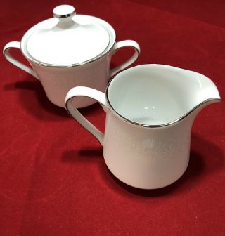 Crown Empire Fine China Princess Pattern Creamer And Sugar Bowl With Lid