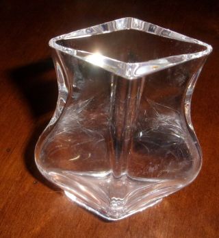 Vintage Signed Baccarat Crystal Flower Vase 5 "