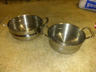 Princess House Stainless Steel Classic 9 ",  10 " Inch Stackable Strainer Set