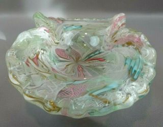 1950s Murano Tutti Frutti Latticino Art Glass Bowl 8 " Dino Martens
