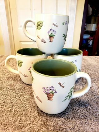 Pfaltzgraff Perennials Flower Garden Coffee Mugs Set Of 4 12 Oz.
