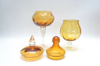Stylish Mid Century Vintage Empoli Italian Art Glass Apothecary Jars 3