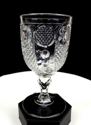 Horn Of Plenty Boston Sandwich,  Mckee Clear Flint Glass 6 1/8 " Water Goblet 1830