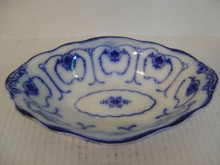 Vintage W.  H.  Grindley Beaufort Flow Blue Oval Serving Bowl