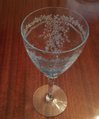 Vintage Fostoria June Azure Blue Water Goblet 8 1/4 " (a