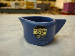 Vintage Tudor California Pottery Blue Matte Creamer Sticker No Damage