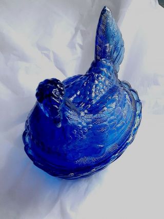 LG Wright Cobalt Blue,  LARGE,  Hen on Nest Covered dish,  covered compote 9 