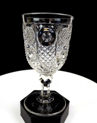 Horn Of Plenty Boston Sandwich,  Mckee Clear Flint Glass 6 3/8 " Water Goblet 1830