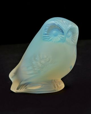 Vintage Lalique Nyctal Owl French Crystal Art Glass Figurine Paperweight Vgc