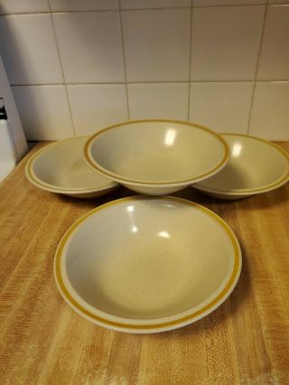 4 Hearthside Garden Festival Hand Painted Stoneware Cereal Bowls - Japan
