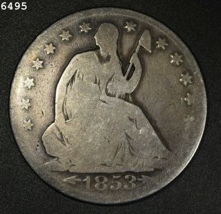 1853 - O " Arrows,  Rays " Liberty Seated Half Dollar Sh After 1st Item