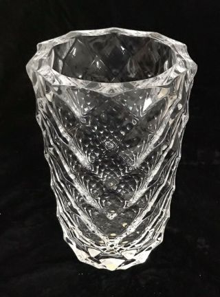 Heavy (9 Lbs) Signed & Numbered Orrefors Art Glass Crystal 9.  5 " Vase - Op Art