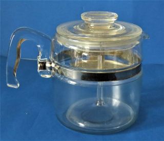 Pyrex Percolator Coffee Pot 7756 Vintage Flameware Glass 6 Cup Complete