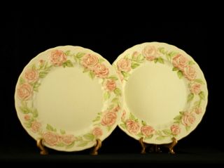 Set Of 2 Metlox Poppytrail Vernon Rose Pink Dinner Plates 10 3/4 " - Usa
