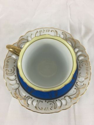 Decorative Tea Cup and Saucer Blue Pattern Made in Occupied Japan 2